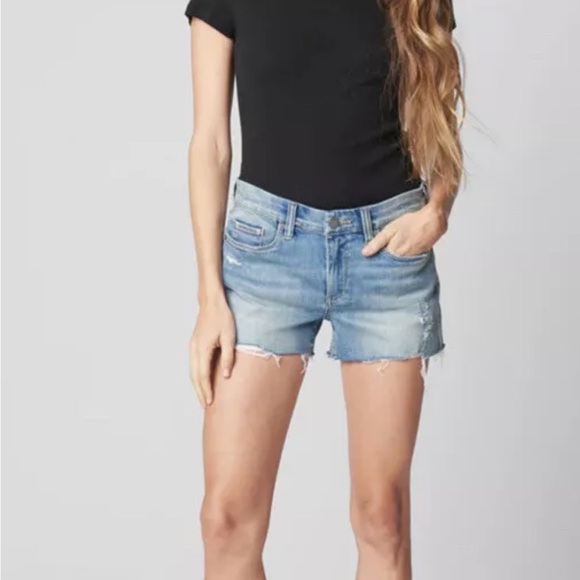 Blank NYC The Essex Medium Wash Classic Cut Off  Denim Jean Short Size 27 NEW - Picture 3 of 12